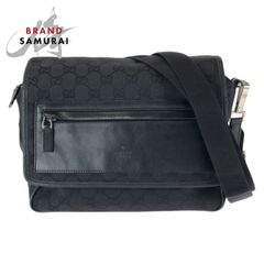 Gucci グッチ メッセンジャーバッグ シェリー 黒 ナイロン クロス