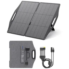 【新品】BigBlue ソーラーパネル 100W MC-4出力 PD45W/QC3.0 ソーラー 充電器 ETFE ソーラーチャージャー 折りたたみ式 2折り ポータブル電源充電器 単結晶 25.4%高変換効率 17.4V/開放電圧20.88 1af0abbb