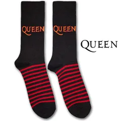 QUEEN Socks Logo & Stripes ソックス ブラック クイーン ロック フレディ・マーキュリー 靴下 グッズのサムネイル
