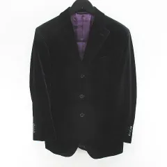 麻布テーラー azabu tailor テーラード ジャケット ベロア ベルベット 44 黒系 ブラック ポケット 裏地 無地のサムネイル