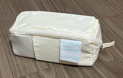 【訳あり】 ペンケース アイボリー 多機能 大容量 両開き 筆記用具 筆箱 収納ケース ポーチ 一部不良