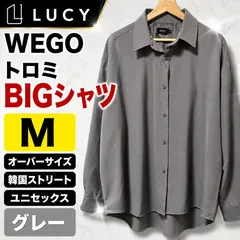 LUCY WEGO トロミBIGシャツ M グレー 長袖 無地 オーバーサイズ メンズ レディース 韓国のサムネイル