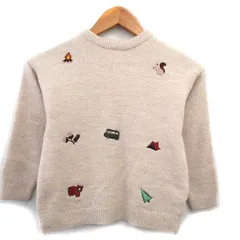 ザラ ZARA 子供服 タグ付き ニット セーター 長袖 刺繍 5-6 ベージュ /KT35