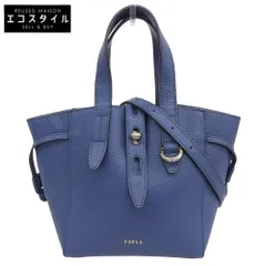 FURLA　フルラ　美品 NET MINI 2WAY ハンドバッグ ショルダーバッグ レディース ブルー BASRFUA HSF000