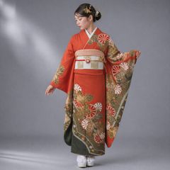 美品 正絹縮緬 振袖 駒刺繍 金彩 藤花 御所車 成人式 晴れ着 - メルカリ