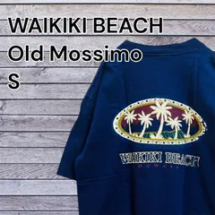 【極上デザイン】USA古着 90s USA製 MADE IN USA Old Mossimo オールド・モッシモ WAIKIKI BEACH Tシャツ 袖シングルステッチ サイズS ネイビー メンズ ヴィンテージのサムネイル