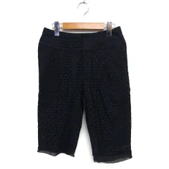ルシェルブルー LE CIEL BLEU レース ハーフパンツ コットン 綿 ジップフライ 40 黒 ブラック /NT23