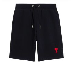 【AMI】XXS ハーフパンツ ロゴプリント ショートパンツ タグ付き ブラック AMI】XXS ハーフパンツ ロゴプリント ショートパンツ タグ付き