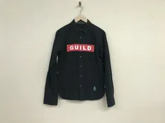 本物ギルトプライムGUILDPRIMEコットンロゴ文字プリント長袖シャツメンズサーフアメカジワークミリタリーストリートスケータービジネススーツモードゴルフドレス黒ブラック1S日本製のサムネイル
