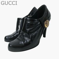 GUCCI スエード バックレースアップ ブーティ アンクルブーツ ギャザー 
