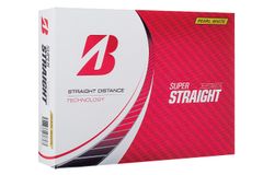 Brand new BRIDGESTONE SUPER STRAIGHT golf balls, 2023 model, 12 balls per pack, pearl white.