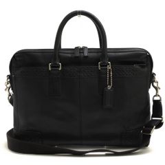 COACH ビジネスバッグ シグネチャー 型押し 2way 黒 レザー - メルカリ
