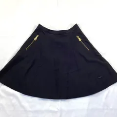 BLUE LABEL CRESTBRIDGE ブルーレーベルクレストブリッジ ジップポケット フレア ミニスカート ブラック サイズ36のサムネイル