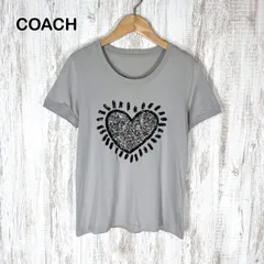 COACH コーチ Keith Haring キースヘリング スパンコール ハート Tシャツ グレーのサムネイル
