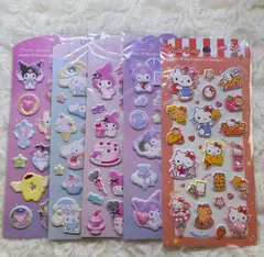 【5点セット】サンリオ　ジュエルマシュマロシール　キティ　マジカル　マイメロディ　クロミ　シナモロール