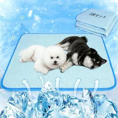 Paerduo ペット ひんやりマット 犬 猫用洗えるペットシーツ おしっこマット ペット用 トイレ下敷きマット 夏用 ペット用シーツ 接触冷感 防水/消臭/速乾 洗濯機で丸洗い 繰り返し利用可能 (ブルー,  L(100x70cm)x2枚)のサムネイル