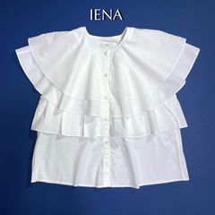 IENA ブラウス ノースリーブ リボンディティール 白 上品 高級感 
