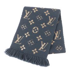 Louis Vuitton モノグラム マフラー ネイビー ゴールド - メルカリ