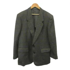 ランバン LANVIN テーラードジャケット ウール 48 ダークグリーン 千鳥格子柄 長袖 ノッチドラペル ECD004 /SH ■ECD004のサムネイル