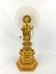 未使用保管品】聖観世音菩薩像 秀雲作 高さ約35cm 仏像 観音像 秀雲 