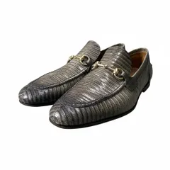 d13 GUCCI グッチ リザードレザー ホースビット ローファー サイズ8 グレー 本革 シューズ 革靴 紳士靴t18rのサムネイル