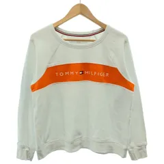 【中古】　TOMMY HILFIGER　スウェット　長袖　トレーナー　トップス　クルーネック　裏起毛　ブランドロゴ　プリント　インポート　古着　/7229