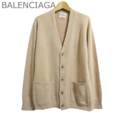 美品 BALENCIAGA バレンシアガ カーディガン ニット カシミヤ100% 英国製 Vネック 長袖 ベージュ サイズ38 レディースのサムネイル