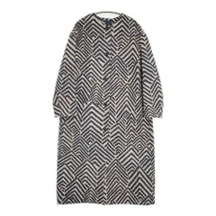 mina perhonen kaiku カイク ヘリンボーン 柄 ノーカラーコート 定価132000円 サイズ36 ブルー グレー レディース ミナペルホネン【中古】6-0505T♪のサムネイル