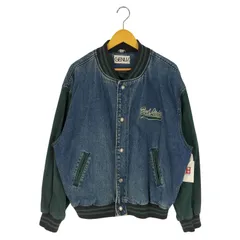 ユーズドフルギ USED古着 GENUS 90S ロゴ刺繍 デニムスタジャン メンズ import：L 
