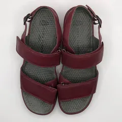 タ　Hush Puppies（ハッシュパピー）　レディース　レザーコンフォートサンダル　レッド系　L　訳アリのサムネイル