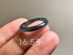 L17-194 氷種 黒翡翠 16.5号 グアテマラ産A貨本翡翠くりぬき リング L17-194 氷種 黒翡翠 16.5号 グアテマラ産A貨本翡翠くりぬき リング