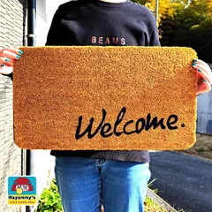 玄関マット ウェルカム コイヤーマット おしゃれ サイン 可愛い シンプル 泥落とし ナチュラル ポップ WELCOME ドアマット 滑り止め加工 アメリカン ナチュラル 雑貨 テラス 敷物 エントランス 土足用 店舗 カフェ バルコニー インテリア