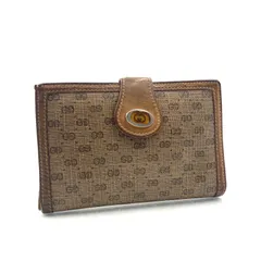 GUCCI グッチ  マイクロGG がま口折り財布　コーティングキャンバス×レザー　ブラウン×ベージュ　ゴールド金具　インターロッキングG イタリア製　刻印あり　5 904 8683 レディース　高級　ラグジュアリー　オールドグッチ