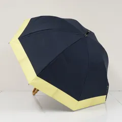  完全遮光日傘 芦屋ロサブラン USED品ショートサイズ　55cm ネイビー イエロー コンビ 遮光 遮熱 UV 50cm S3888のサムネイル