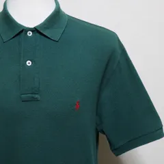【80sUSA製】ラルフローレン 半袖 ポロシャツ 深緑 赤ポニー M ゴールデンサイズ USA製 80～90年代 ヴィンテージ 美品 米国購入