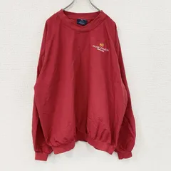 ～90s　LANDS' END　ランズエンド　ナイロンプルオーバージャケット　刺繍ロゴ　ヴィンテージ　赤　レッド　XLサイズ　古着【値引き交渉OK！】