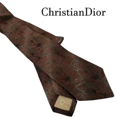 クリスチャンディオール Christian Dior MONSIEUR ネクタイ 高級シルク100% ボタニカル柄 総柄