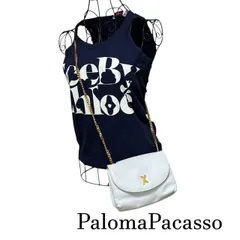 パロマピカソ Paloma Picasso チェーンショルダーバッグ キスマーク 本革 白のサムネイル