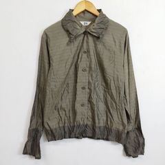 新品訳【慈雨 ジウ センソユニコ】薄手ドット柄 シャツブラウス 羽織り