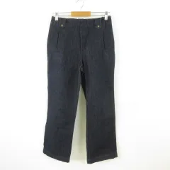 エイチ&エム H&M デニムパンツ ジーンズ ロング ワイドストレート 紺 38 *T559