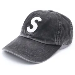 SUPREME (シュプリーム) 25SS Pigment Coated S Logo 6-Panel ピグメント コーティング Sロゴ刺繍キャップ 帽子 ブラック