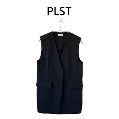 PLST プラステ ハイストレッチリネンミックスカラーレスジレ ベスト S ブラックのサムネイル