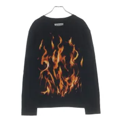 Maison Martin Margiela (メゾンマルタンマルジェラ) 06AW 本人期 ファイヤー フレイム フロントプリント 長袖Tシャツ カットソー ブラックのサムネイル