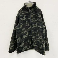 00s　OLD UNIQLO　フリースジャケット　フルジップナイロンジャケット　リバーシブル　カモ柄　迷彩柄　ベージュ　Lサイズ　古着【値引き交渉OK！】