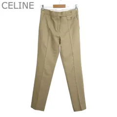 美品 セリーヌ CELINE フィービー期 パンツ スラックス テーパード スキニー ポケット リネン×コットン ベージュ サイズ34 レディースのサムネイル
