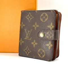 【使い込むほど、手に馴染む】　LOUIS VUITTON　モノグラム コンパクトジップ 二つ折り財布 ヴィンテージ Y2K　ブラウン
