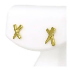 Tiffany & Co. ティファニー クロス形状のスタッドピアス K18 金
