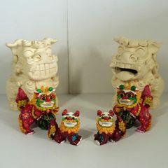 獅子 シーサー 玉乗り獅子 縁起物 工芸品 2点 - メルカリ