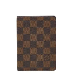 ルイ ヴィトン ダミエ クーヴェルテュール パスポール パスポートケース N60189 ブラウン PVC レザー レディース LOUIS VUITTON【1-0272487】