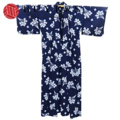 美品】撫松庵 朝顔柄 浴衣 着物 和装 藍染 紺 ネイビー 洗える - メルカリ